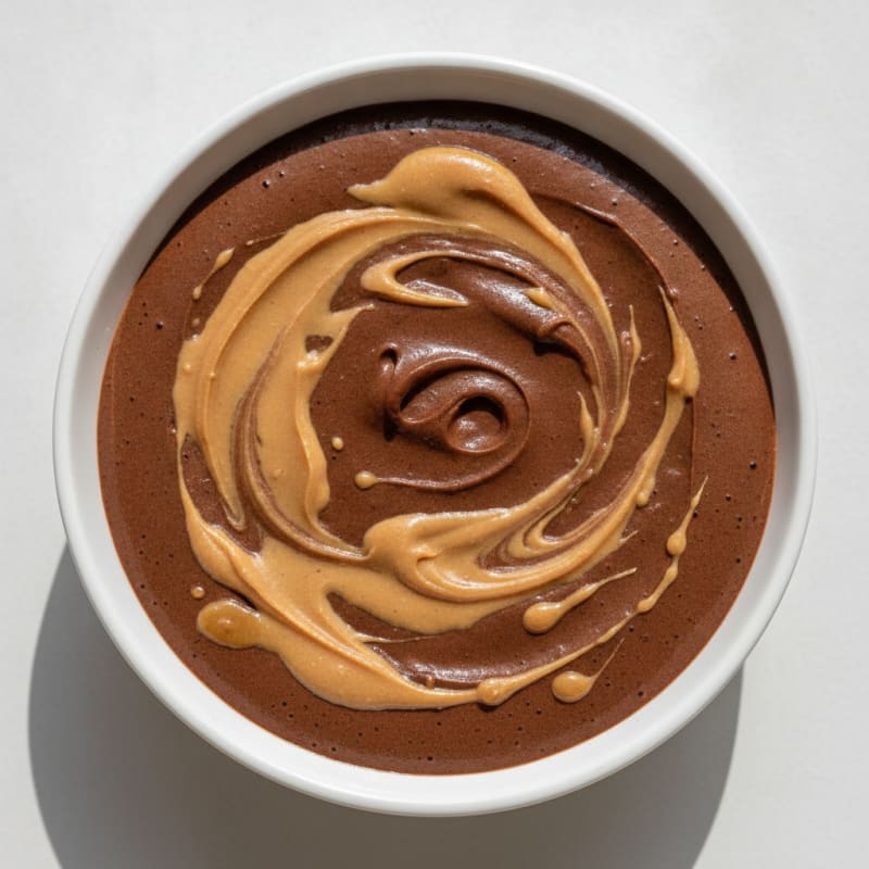 Silky Chocolate Protein Pudding with Peanut Butter Swirl