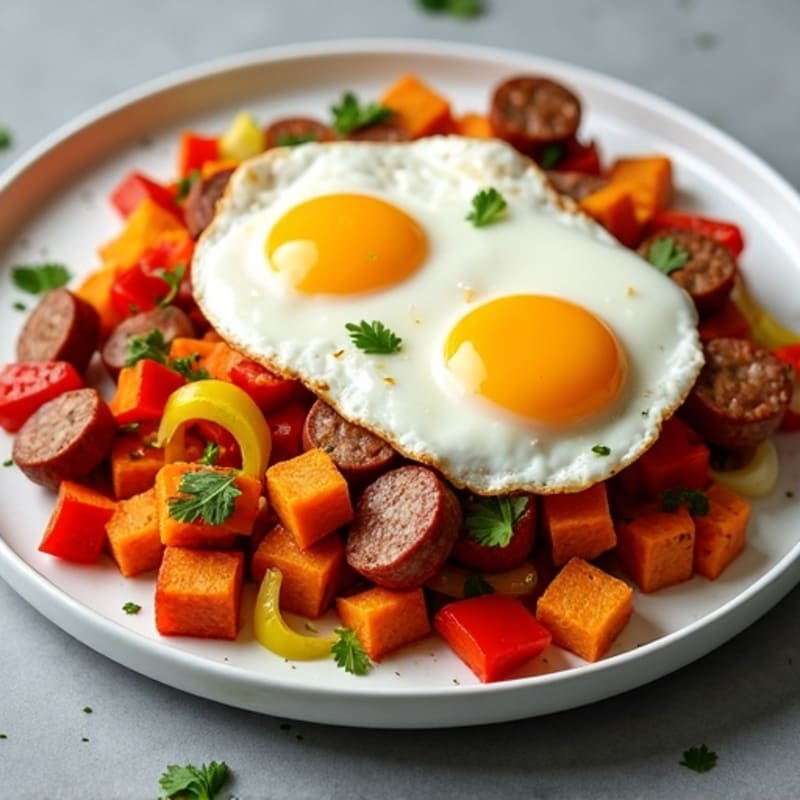Protein-Packed Sweet Potato Hash with Eggs