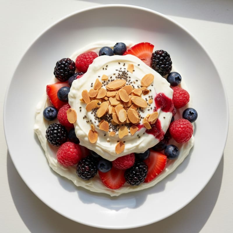 Greek Yogurt Protein Parfait with Mixed Berries