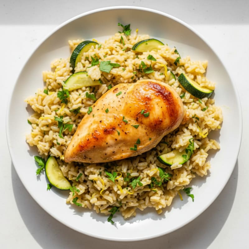 One-Pan Lemon Herb Roasted Chicken and Rice
