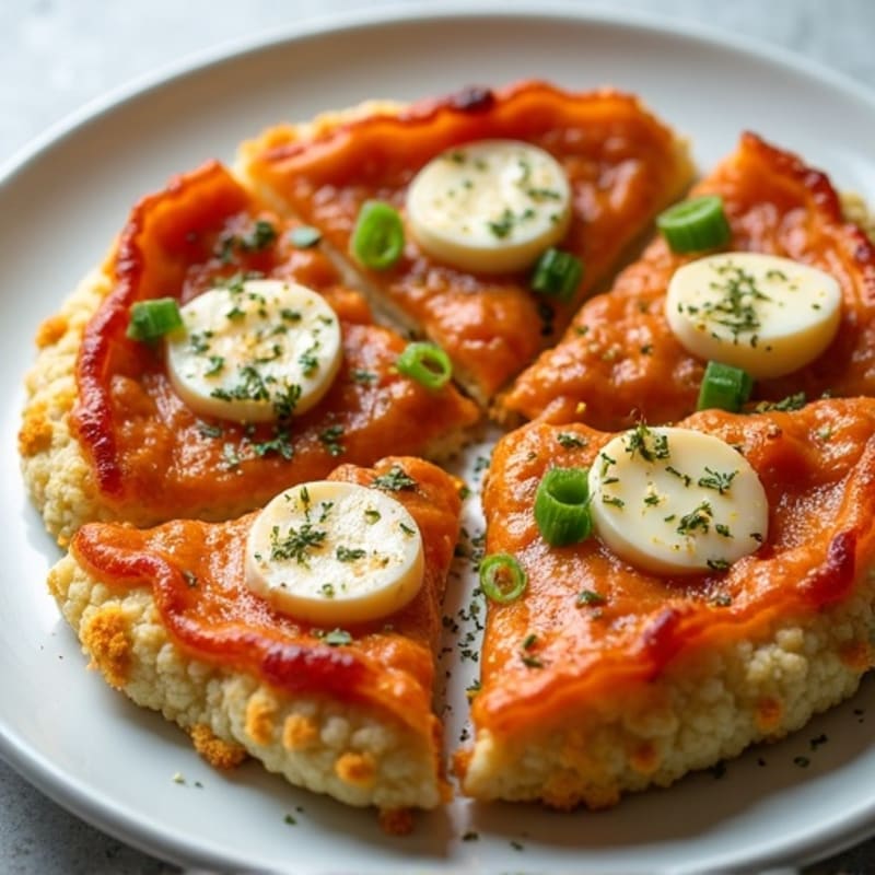 Crispy Cauliflower Crust Buffalo Chicken Pizza