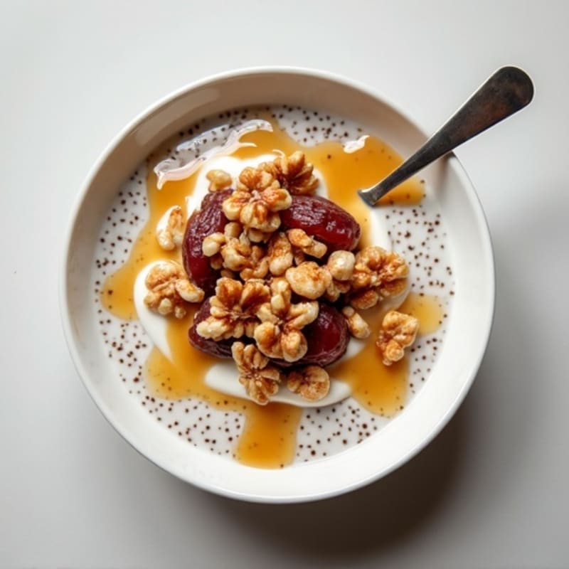 Creamy Maple-Date Chia Pudding with Toasted Walnuts