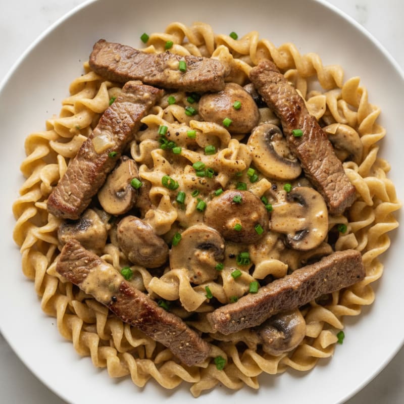 Classic Beef Stroganoff with Egg Noodles