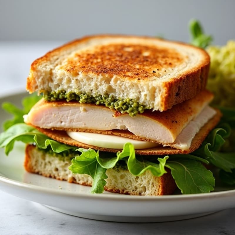 Herb-Pesto Turkey Panini with Fresh Mozzarella