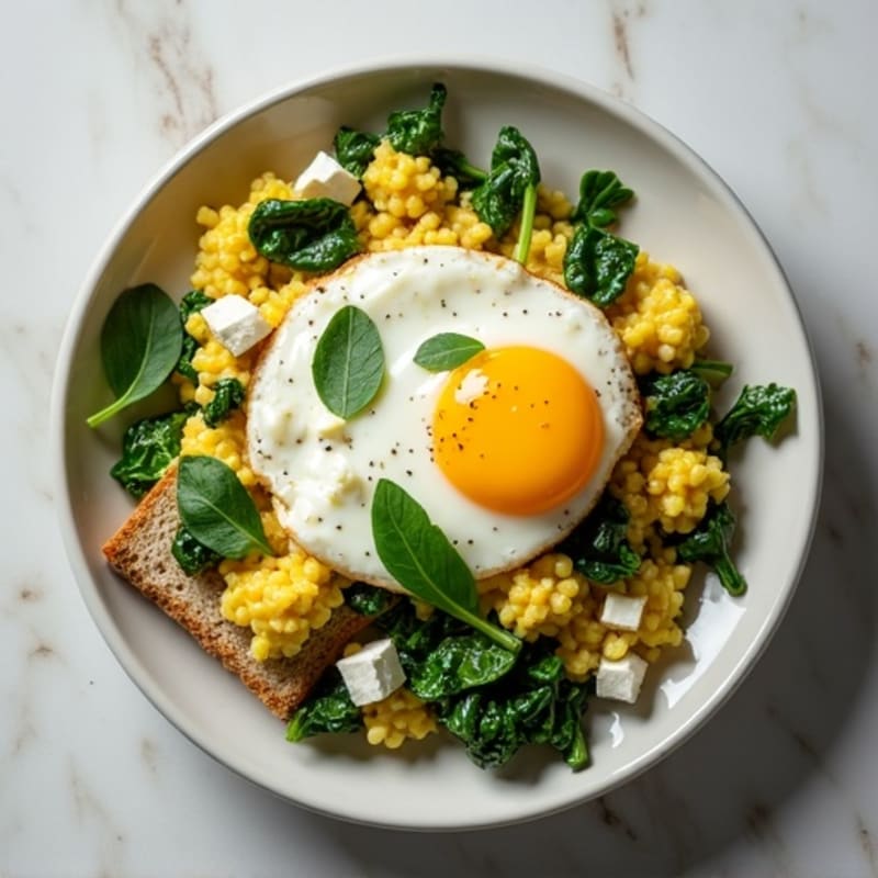 Protein-Packed Spinach and Feta Egg White Scramble