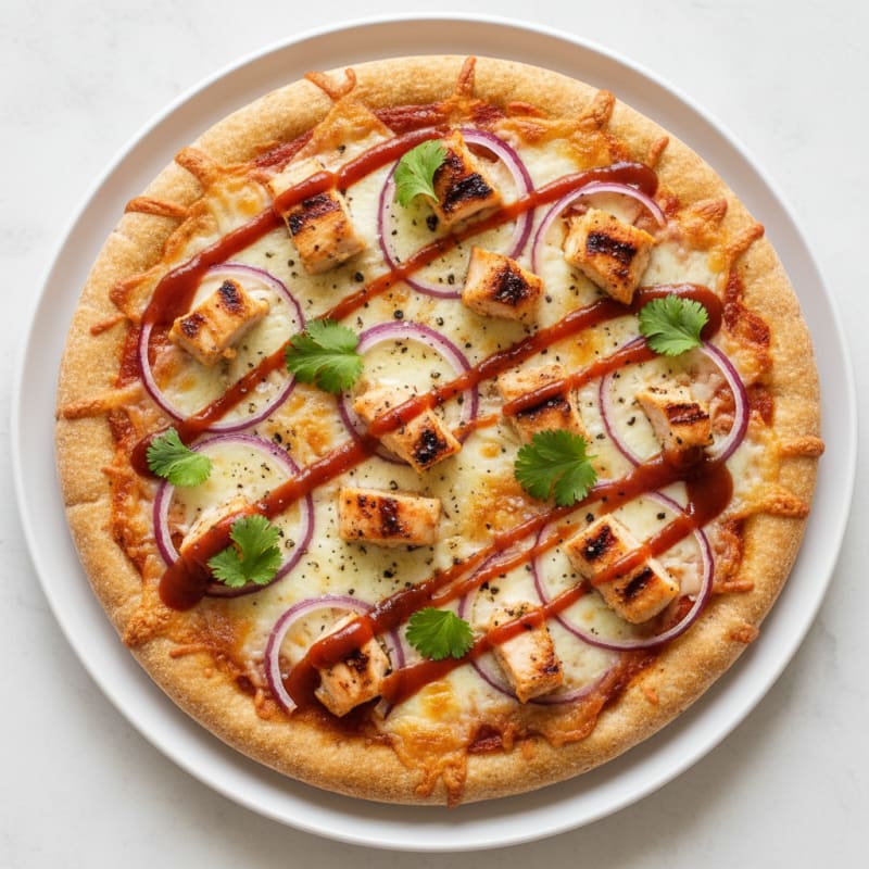 High-Protein BBQ Chicken Pizza with Red Onion