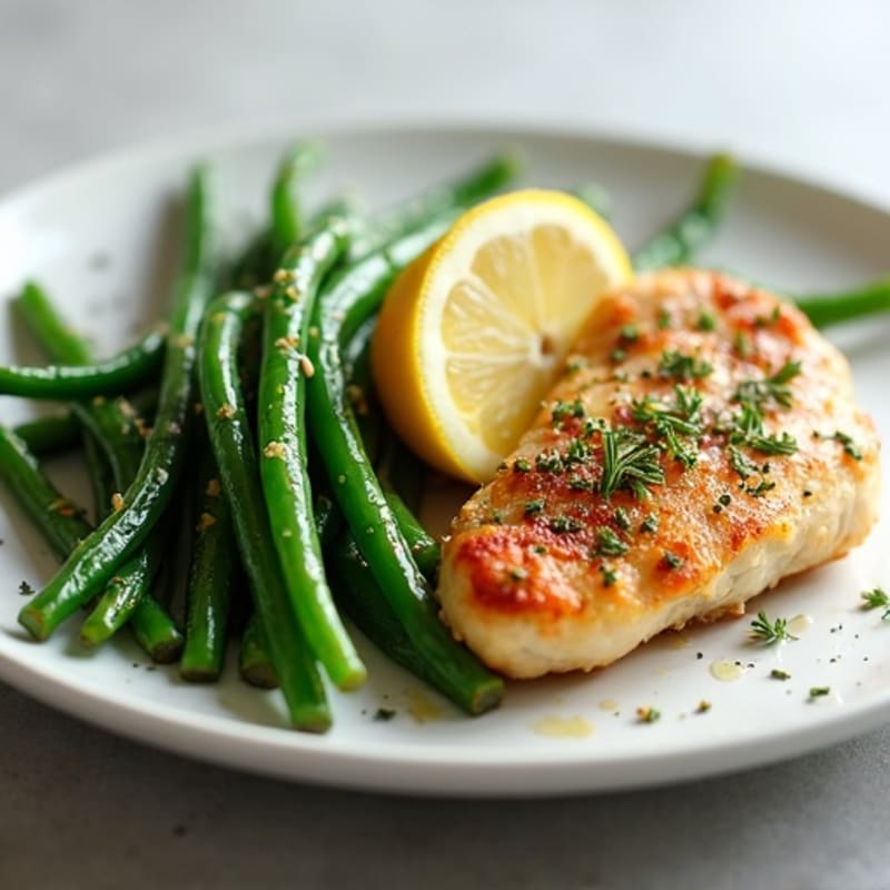 Lemon-Herb Roasted Chicken with Crispy Green Beans