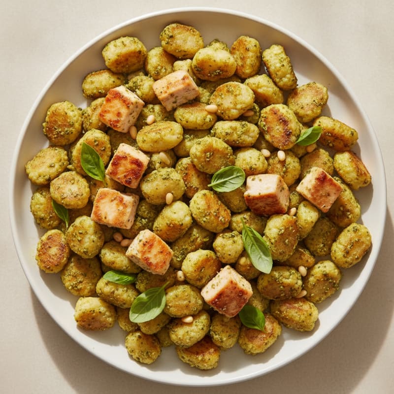 High-Protein Pesto Cauliflower Gnocchi