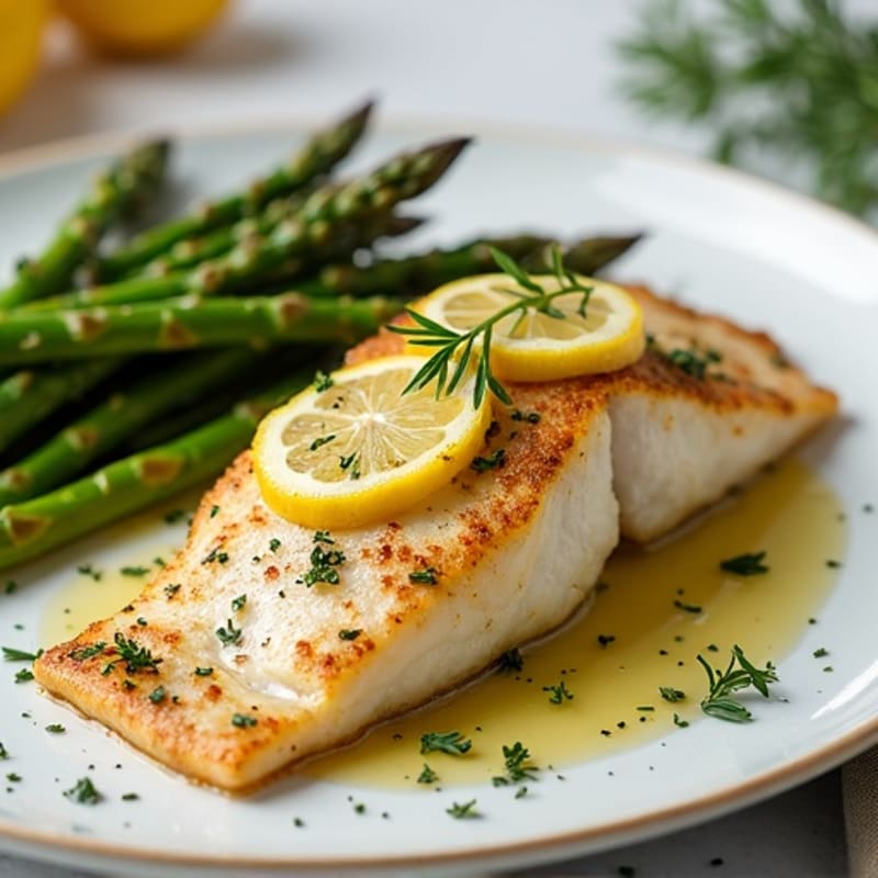 Lemon-Herb Pan-Seared Tilapia with Crispy Roasted Asparagus