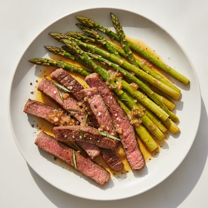 Pan-Seared Steak Strips with Garlic Butter