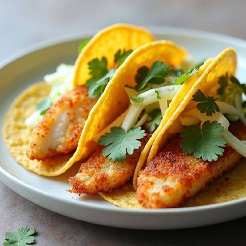 Crispy Baked Fish Tacos with Lime Slaw