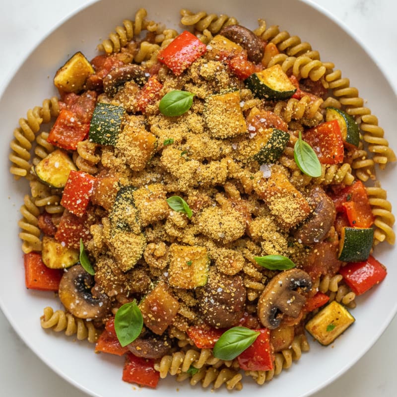 Roasted Vegetable Pasta with Marinara Sauce
