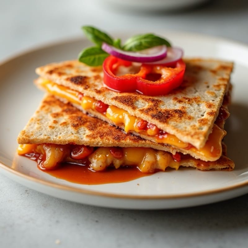 Crispy Whole Wheat BBQ Chicken Quesadilla