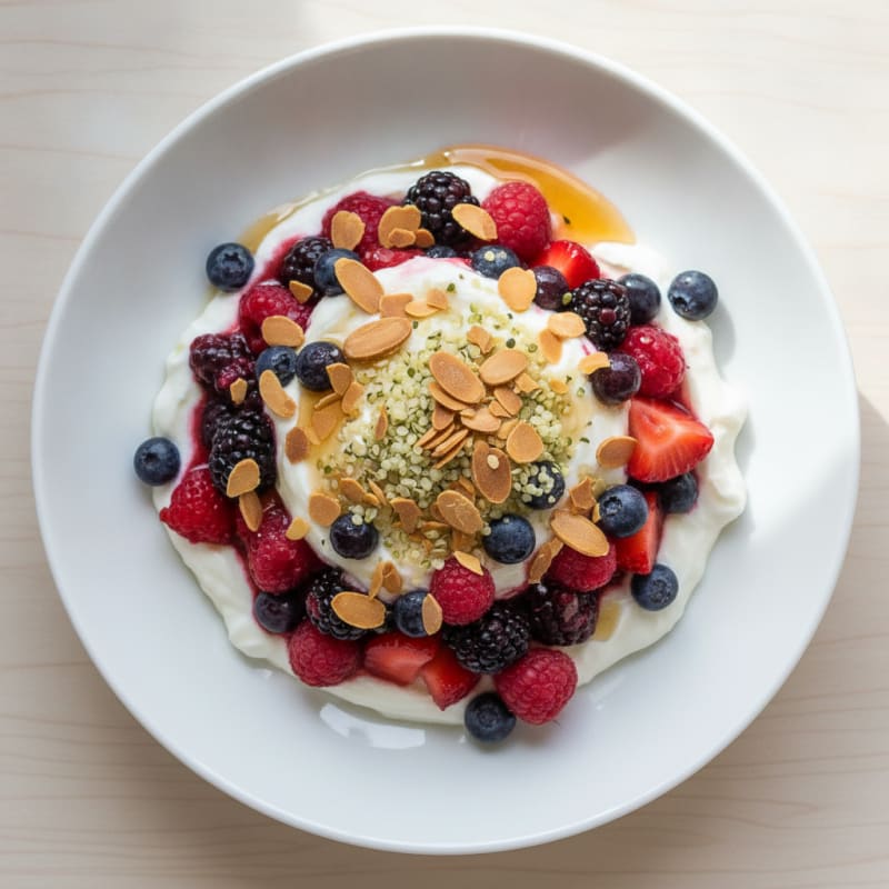 Greek Yogurt Protein Parfait with Mixed Berries