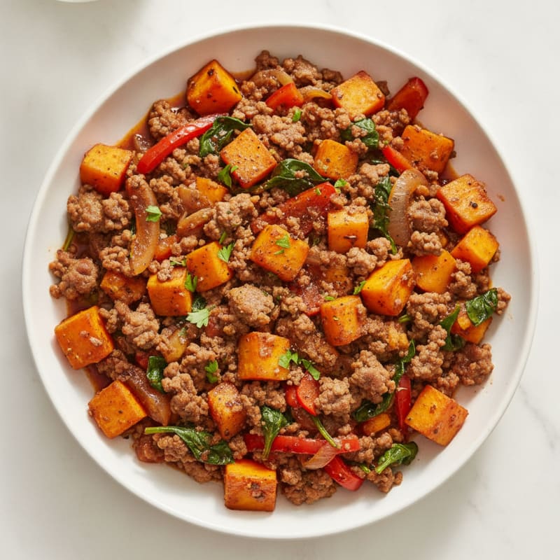Sweet Potato and Mince Skillet