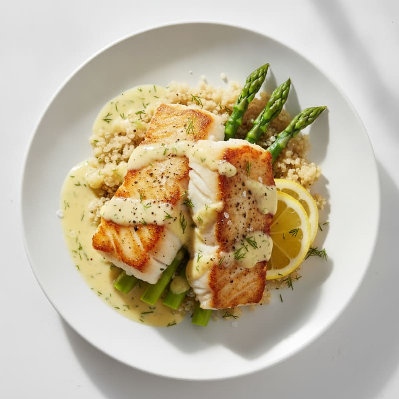 Pan-Seared Cod with Lemon-Dill Sauce
