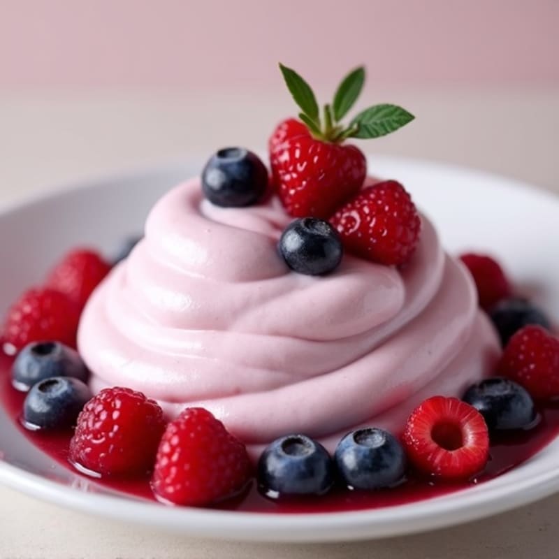 Silky Greek Yogurt Protein Mousse with Mixed Berries