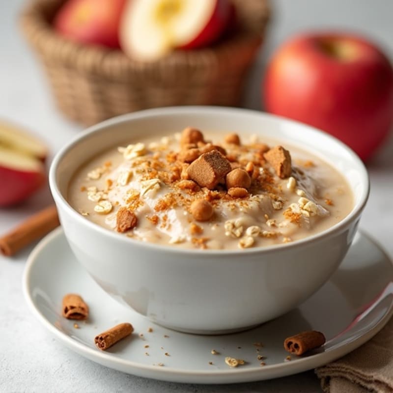 Warm Whole Grain Apple Cinnamon Protein Pudding