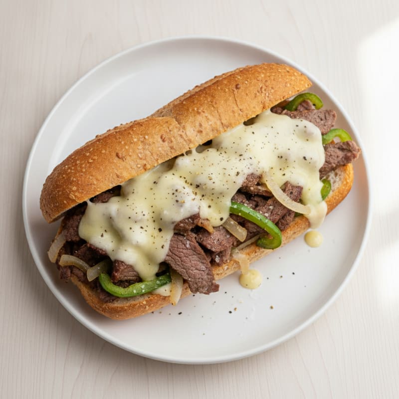 Classic Philly Cheesesteak Sandwich
