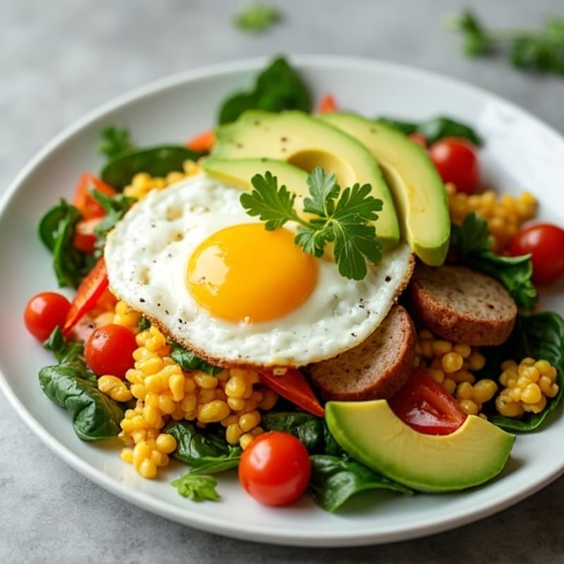 Egg White Vegetable Scramble with Turkey Sausage