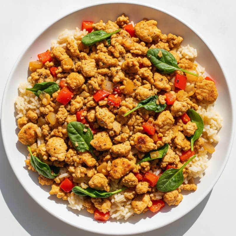 Savory Ground Chicken and Rice Skillet