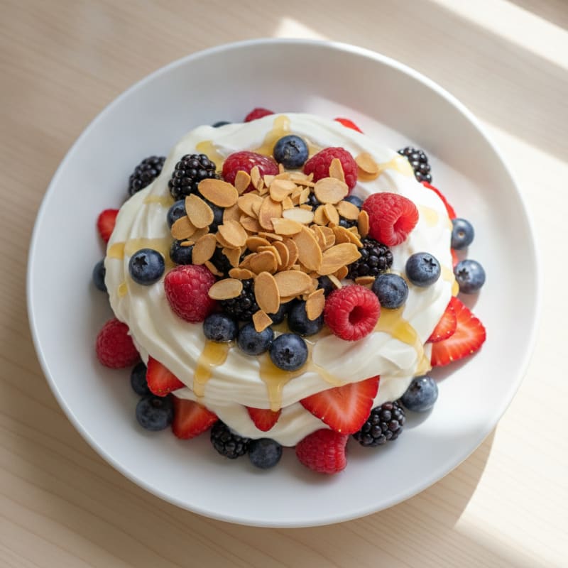 Greek Yogurt Protein Parfait with Mixed Berries