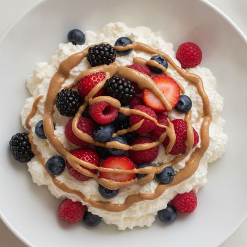 Greek Yogurt Protein Mousse with Mixed Berries