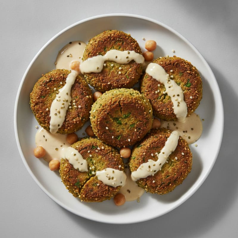 Crispy Hemp-Crusted Falafel with Zesty Tahini Yogurt