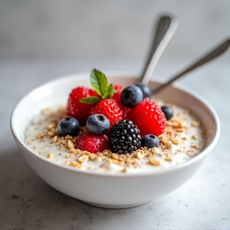 Creamy Greek Yogurt Overnight Oats with Fresh Berries
