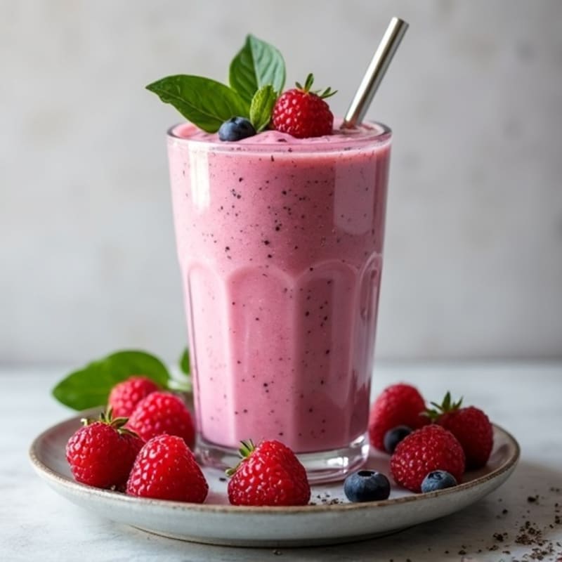 Creamy Berry Spinach Protein Smoothie