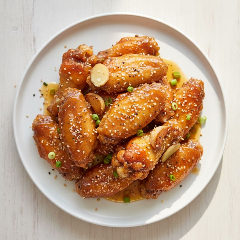 Crispy Honey-Garlic Chicken Wings