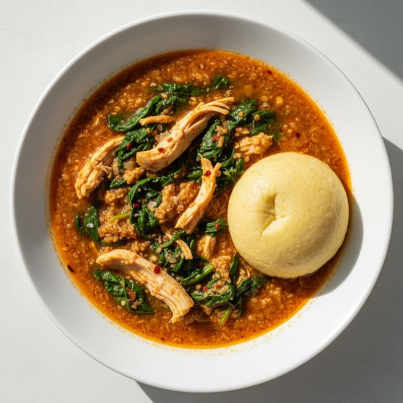 Egusi Soup with Fufu