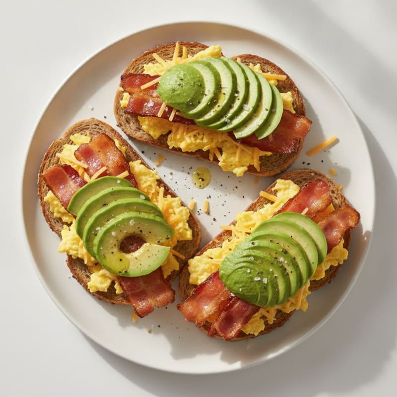 Chicken Bacon and Avocado Rye Toast