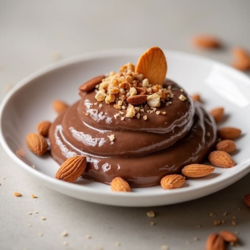 Silky Chocolate Protein Pudding with Almonds