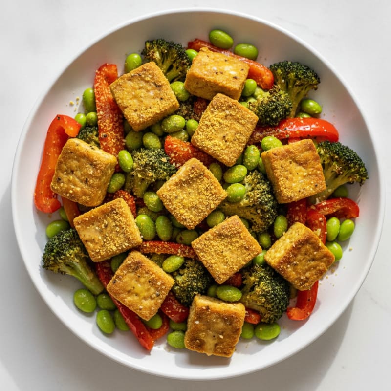 Lemon-Herb Tempeh & Roasted Vegetable Bowl
