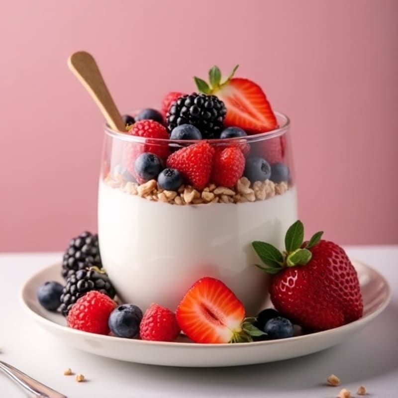 Greek Yogurt Protein Parfait with Mixed Berries