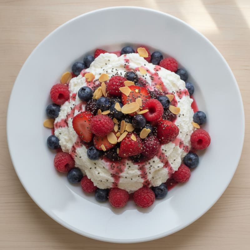 Silky Greek Yogurt Protein Mousse with Mixed Berries
