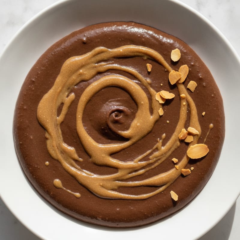 Silky Chocolate Protein Pudding with Almond Butter Swirl