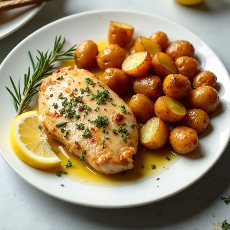 Sheet Pan Lemon Herb Chicken with Crispy Roasted Potatoes