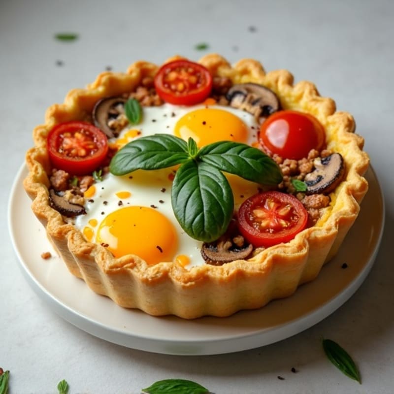 Chorizo Mushroom Tomato Savory Tart