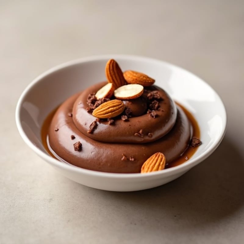 Silky Chocolate Protein Pudding with Almonds