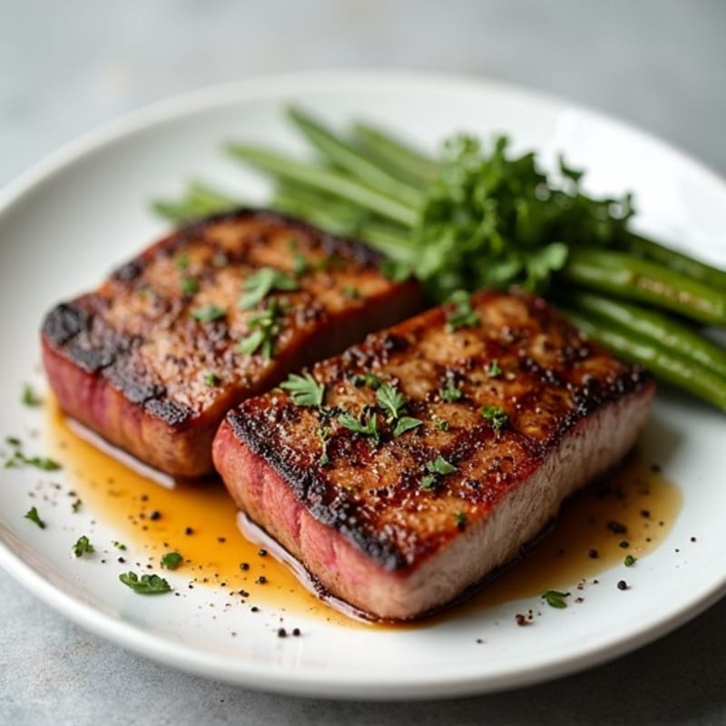 Lean Beef Sirloin with Garlic-Rubbed Pork Tenderloin