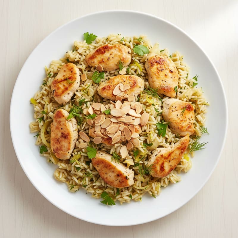 Zesty Lemon Herb Rice Pilaf with Almonds