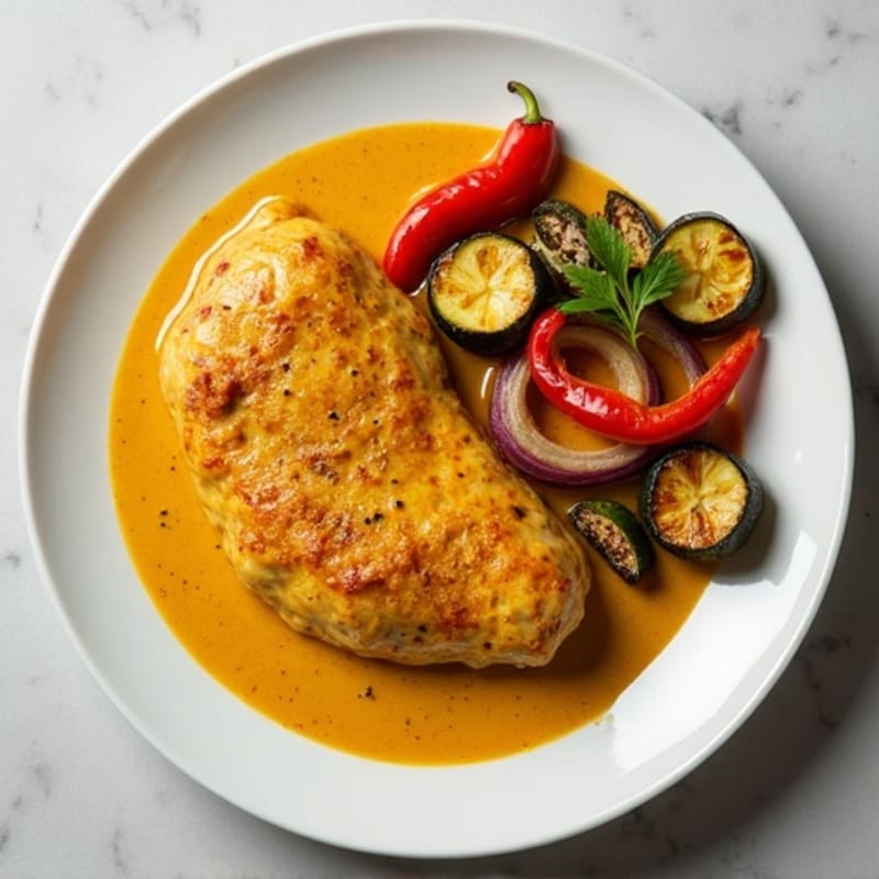 Creamy Coconut Curry Chicken with Roasted Vegetables