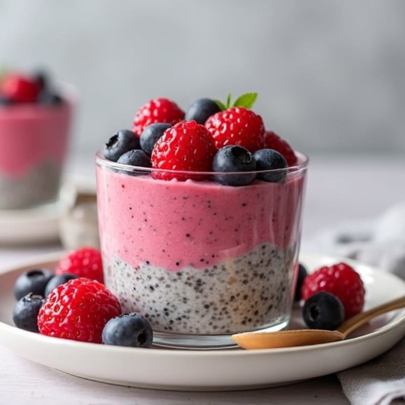 Fresh Berry Chia Pudding with Maple