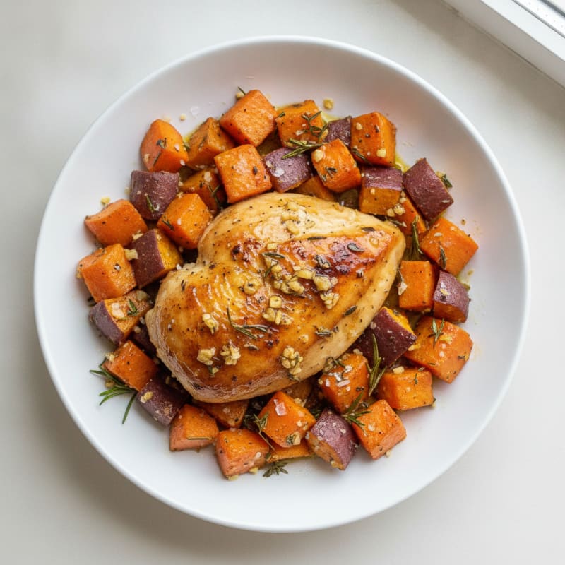 Garlic Herb Roasted Chicken with Root Vegetables