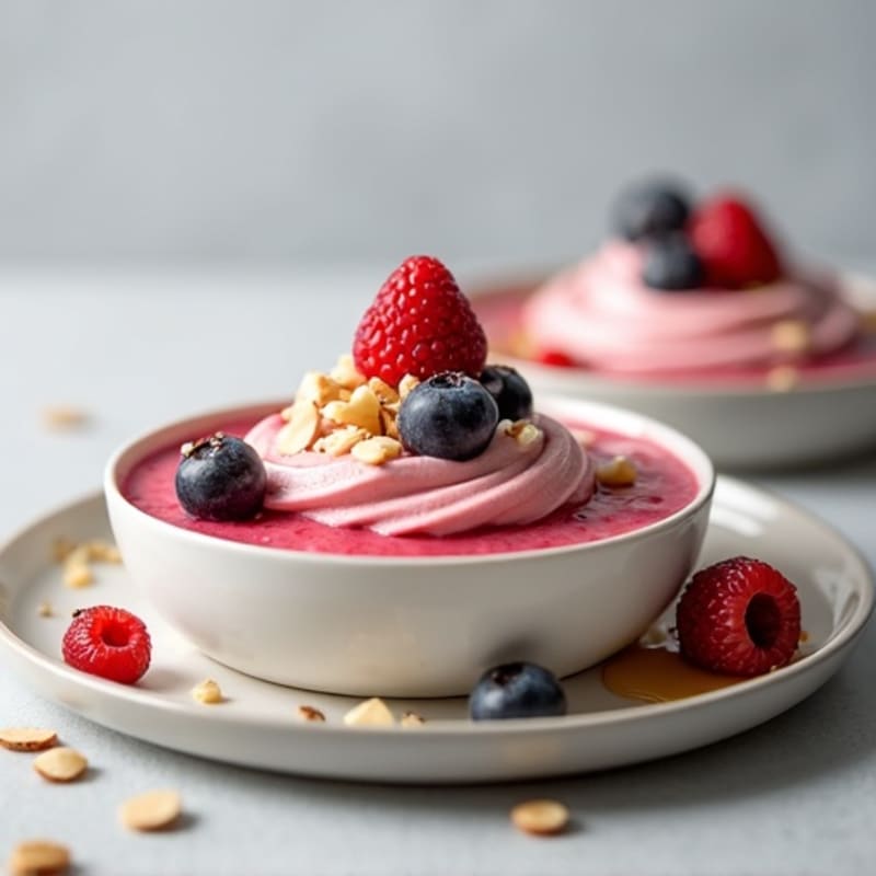 Greek Yogurt Protein Mousse with Mixed Berries