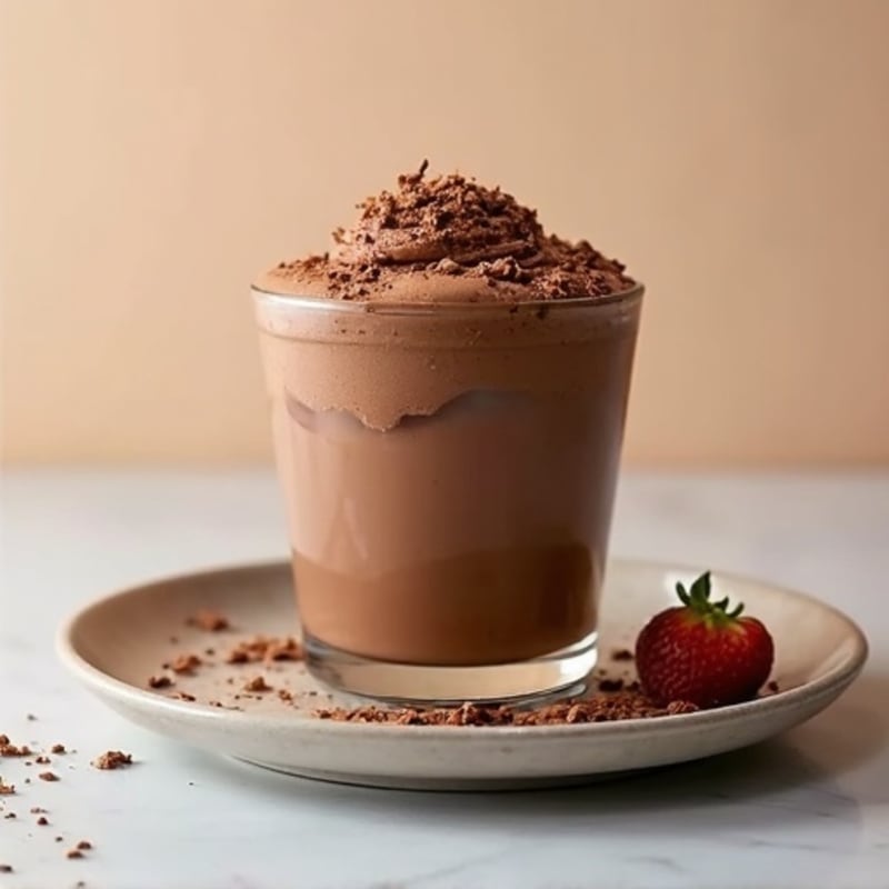 Chocolate Protein Mousse with Peanut Butter Swirl