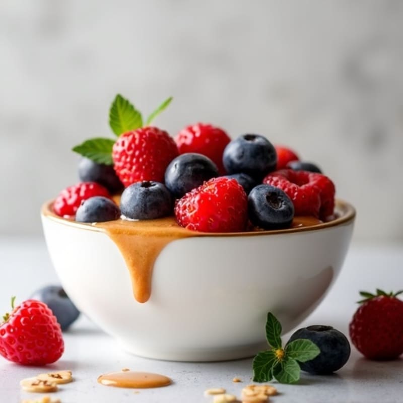 Greek Yogurt Bowl with Mixed Berries and Almond Butter