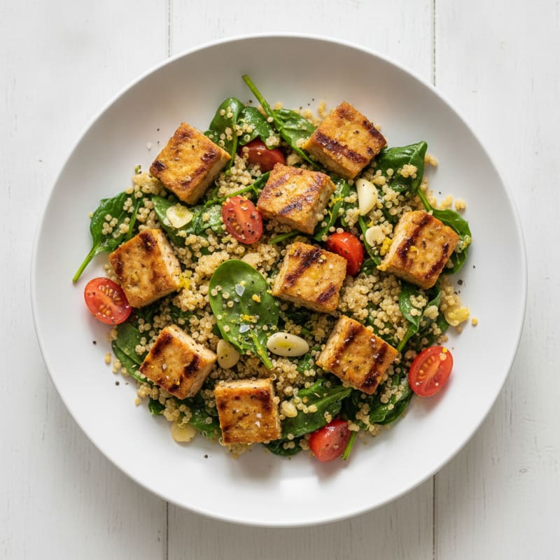 Lemon-Herb Tempeh Quinoa Bowl